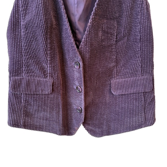 J. Jill Sz M Purple Corduroy Velvet Vest Cottagecore Dark Academia Boho Layering - Picture 7 of 7
